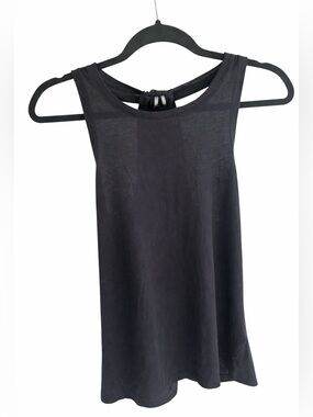 By Anthropologie Black Draped Knot Racerback Tank Top Sleeveless Size Small